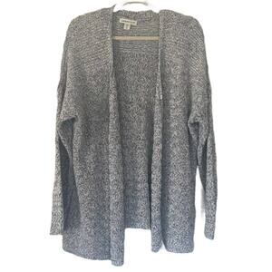 Coldwater Creek Gray Loose Knit Cotton Blend Open Front Cardigan Sweater, 1X